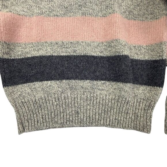 Vintage Britches Great Outdoors Sweater Women Small Wool Blend Gray Pink 80s 90s - Picture 4 of 13